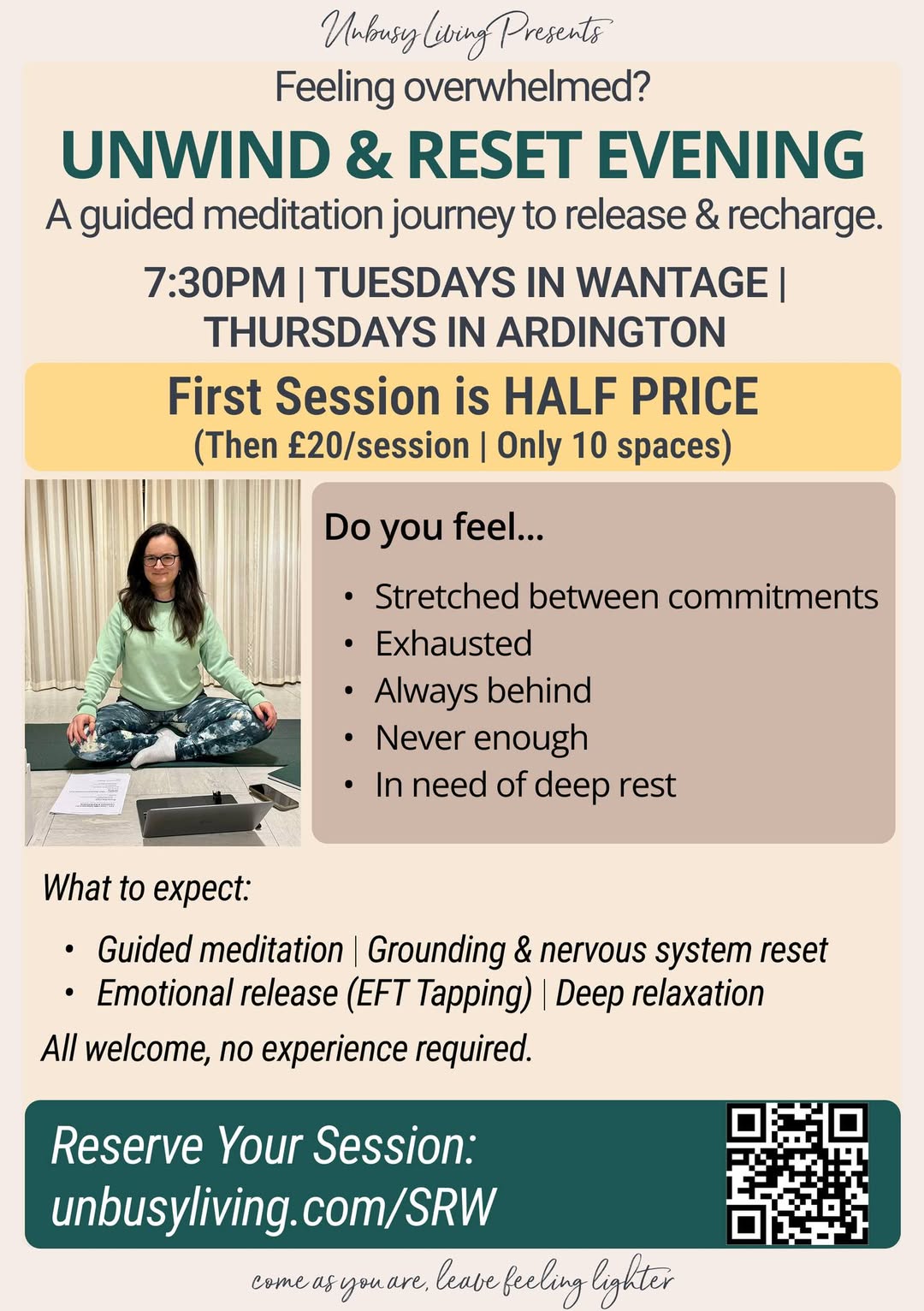 Unbusy Living Meditation event information
