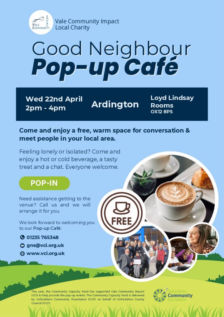 Pop-Up Cafe community event  at LLR April 
