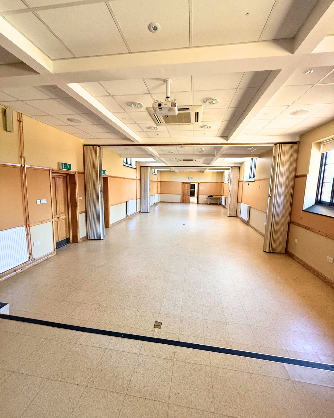 Main Hall at LLR from the stage showing space