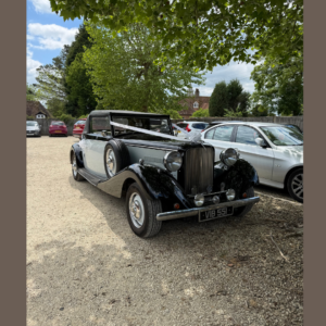 Classic car for wedding couple at LLR